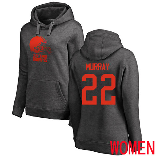 Cleveland Browns Eric Murray Women Ash Jersey 22 NFL Football One Color Pullover Hoodie Sweatshirt